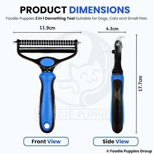 Foodie Puppies 2-in-1 Dematting Tool Undercoat Rake Deshedding Brush