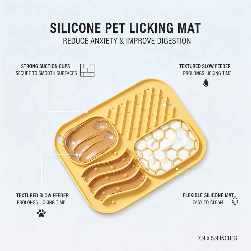 KinPeto 4-Zone Silicone Pet Lick Mat & Slow Feeder